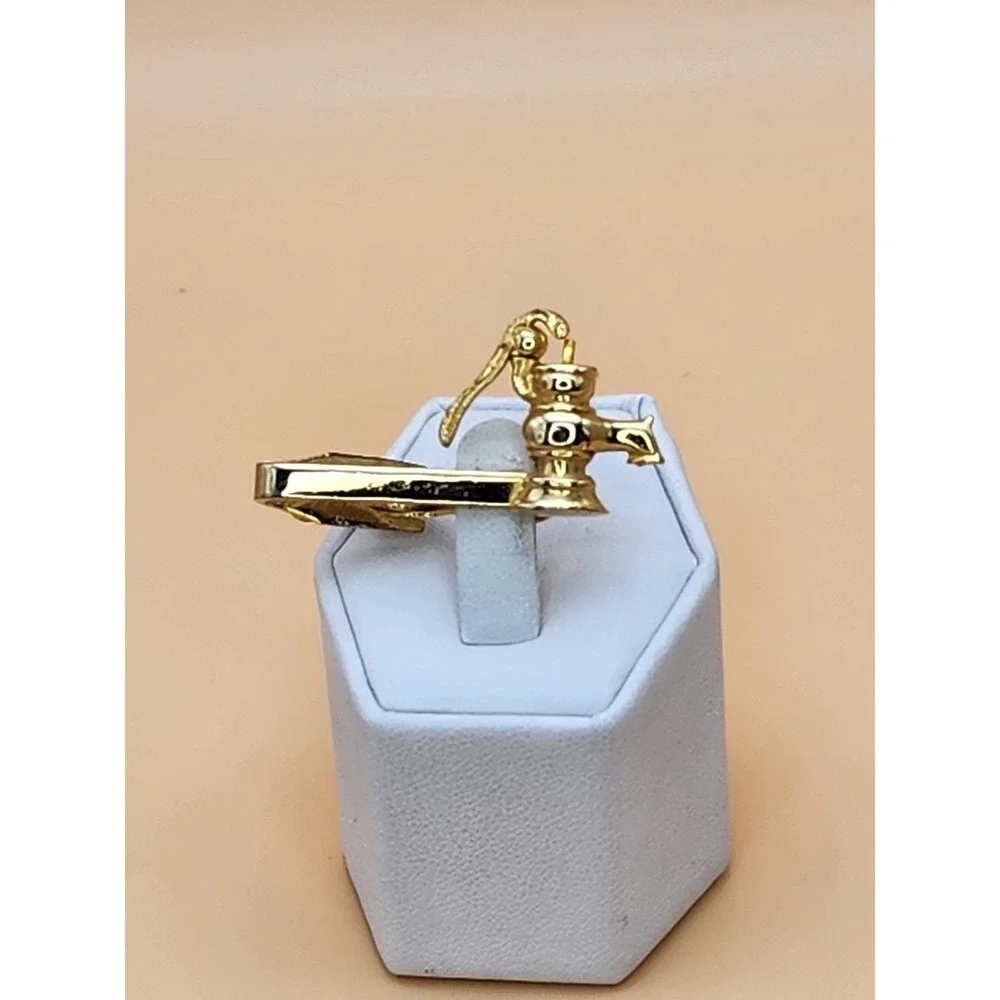 Vtg Water Pump Faucet Movable Handle Gold Plate Tie Clip Bar Tack FREE $HIPPING!